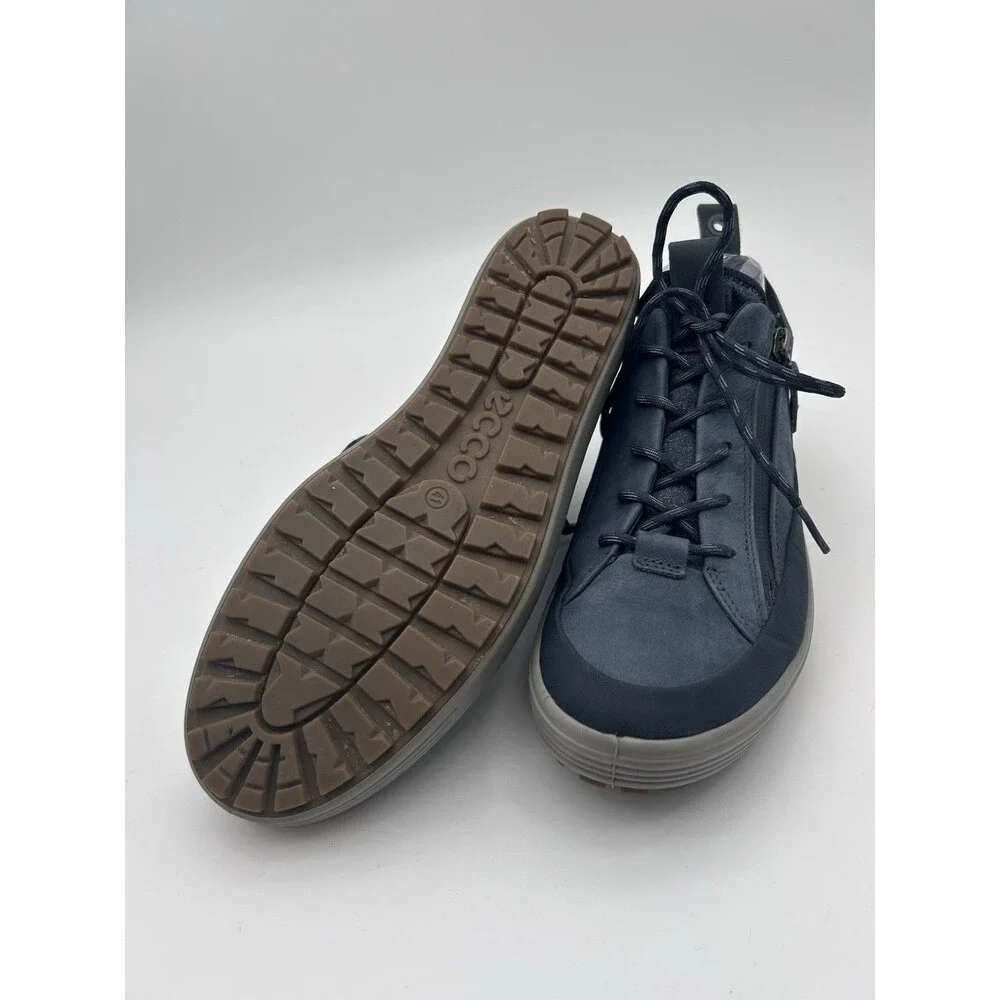 ECCO Soft 7 Tred Blue WP Nubuck Zip/ Lace Up Gore-tex Comfort Sneaker 10-10.5